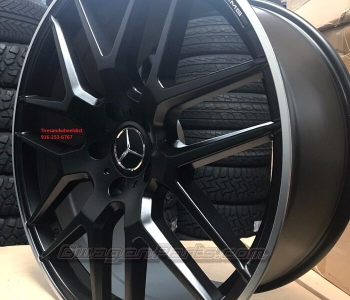 Mercedes AMG-style 22x10 et 50 in Satin Black with Machined Lip