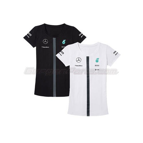 2019 Mercedes-AMG F1 Official Ladies Fitted Team T-Shirt TEE for Women and Girls 